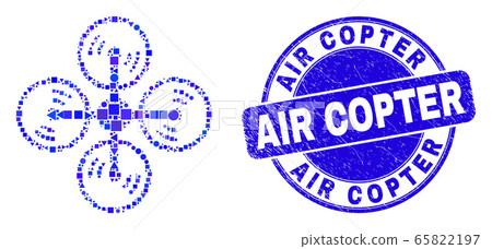 Blue Distress Air Copter Stamp and Air Copter Mosaic Blue Distress Air Copter Stamp and Air Copter Mosaic 65822197