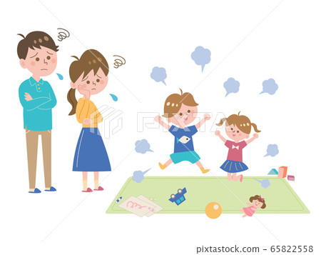 Illustrations of troubled parents in trouble 65822558