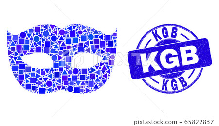 Blue Distress KGB Stamp Seal and Private Mask Mosaic Blue Distress KGB Stamp Seal and Private Mask Mosaic 65822837