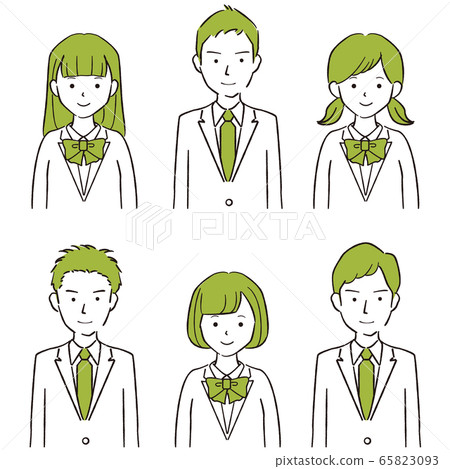 Hand-painted 1 color Male and female blazer upper body 6 active high school students Hand-painted 1 color Male and female blazer upper body 6 active high school students 65823093