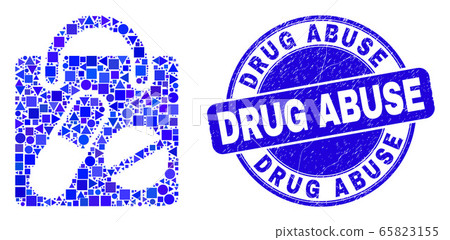 Blue Grunge Drug Abuse Stamp Seal and Drugs... - Stock Illustration ...