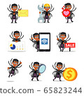 Set character of man as a devil spider king in Halloween party. 65823244