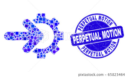 Blue Scratched Perpetual Motion Seal and Cog Arrow Integration Mosaic Blue Scratched Perpetual Motion Seal and Cog Arrow Integration Mosaic 65823464