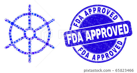 Blue Scratched FDA Approved Seal and Ship Rule Wheel Mosaic Blue Scratched FDA Approved Seal and Ship Rule Wheel Mosaic 65823466