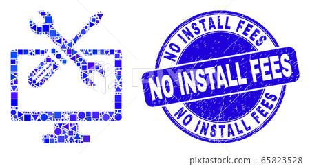 Blue Distress No Install Fees Stamp Seal and Desktop Options Mosaic Blue Distress No Install Fees Stamp Seal and Desktop Options Mosaic 65823528