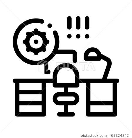 harmful bacteria in working room icon vector outline illustration 65824842