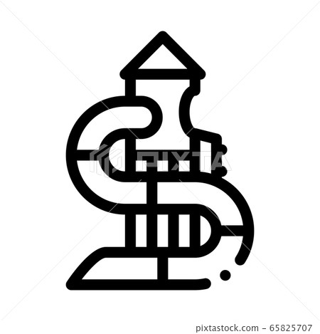 kids slide water park icon vector outline illustration 65825707