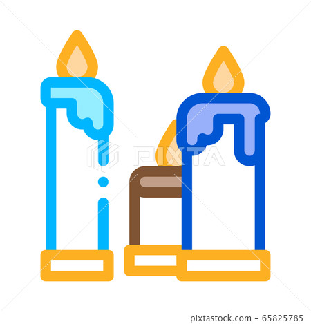 burning church candles icon vector outline illustration 65825785