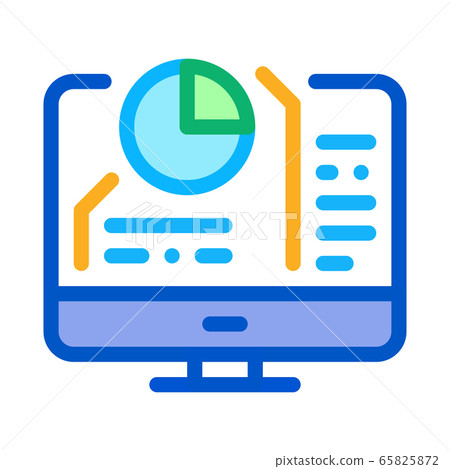 pie chart in computer icon vector outline illustration pie chart in computer icon vector outline illustration 65825872