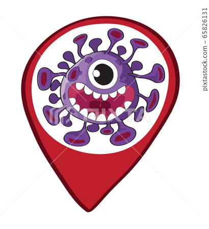 Cartoon vector Pin Covid-19 (Coronavirus) isolated on white background. 65826131