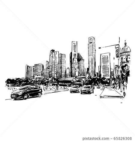 Drawing of cityscape in Singapore Drawing of cityscape in Singapore 65826308