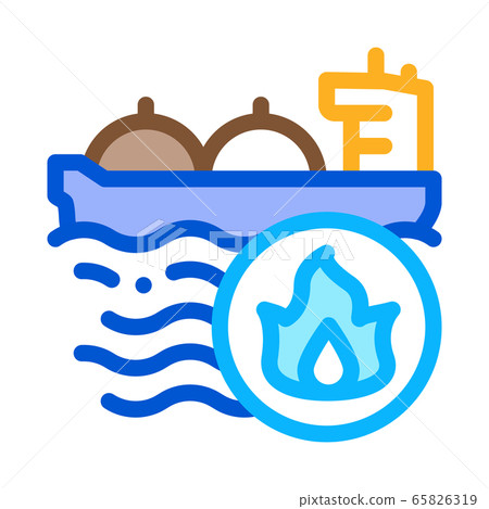 gas outlets at sea icon vector outline illustration 65826319