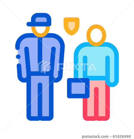 man with policeman icon vector outline illustration man with policeman icon vector outline illustration 65826998