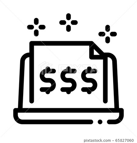 cash documents in computer version icon vector outline illustration cash documents in computer version icon vector outline illustration 65827060