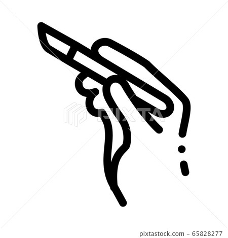 surgeon hand with scalpel icon vector outline illustration surgeon hand with scalpel icon vector outline illustration 65828277