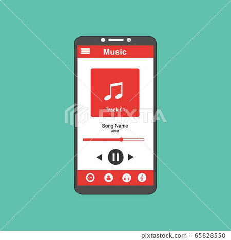 Vector illustration of music player flat design , Vector illustration of music player flat design , 65828550
