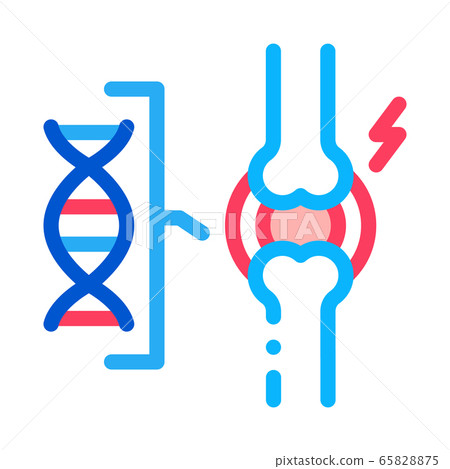 dna blood joint pain icon vector outline illustration 65828875