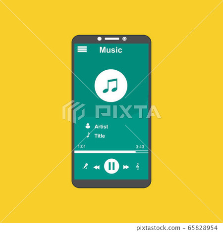 Vector illustration of music player flat design - Stock Illustration ...
