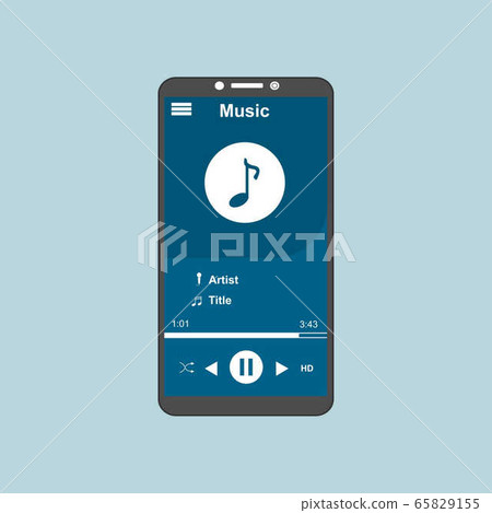 Vector illustration of music player flat design - Stock Illustration ...