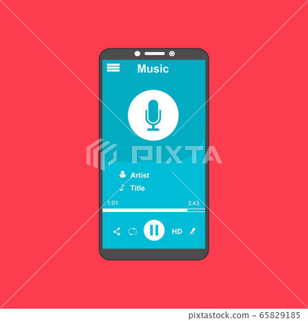 Vector illustration of music player flat design 65829185
