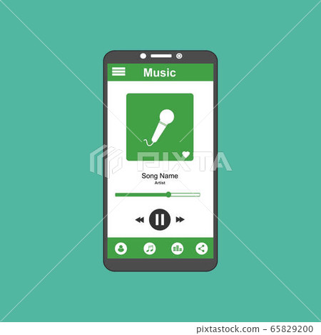 Vector illustration of music player flat design , - Stock Illustration ...