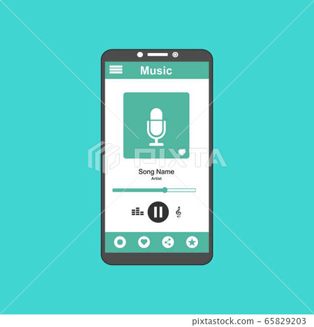 Vector illustration of music player flat design , - Stock Illustration ...