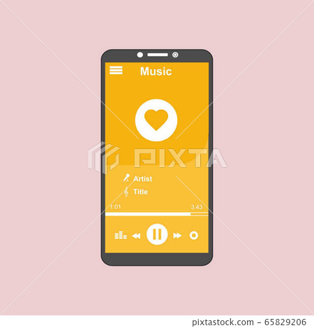 Vector illustration of music player flat design 65829206
