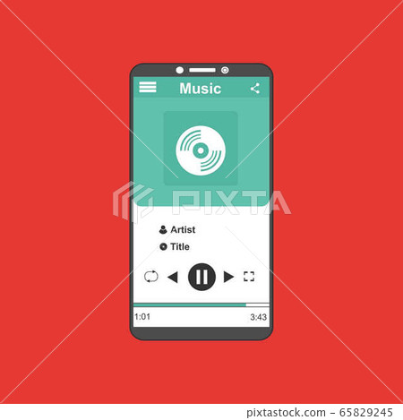 Music Player UI app design, vector illustration Music Player UI app design, vector illustration 65829245