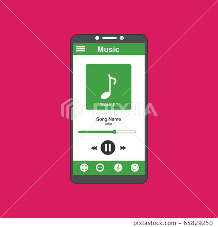Vector illustration of music player flat design , Vector illustration of music player flat design , 65829250