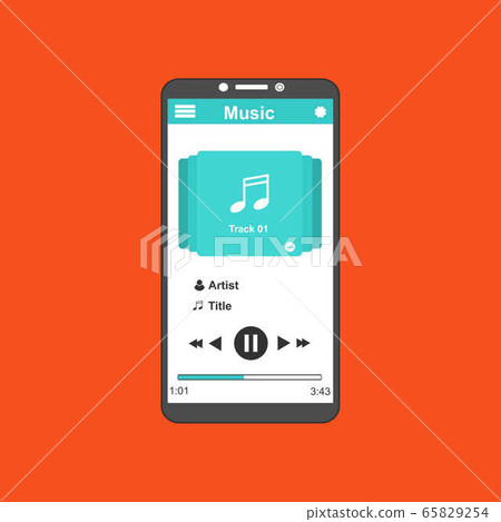 modern minimalistic media player user interface 65829254