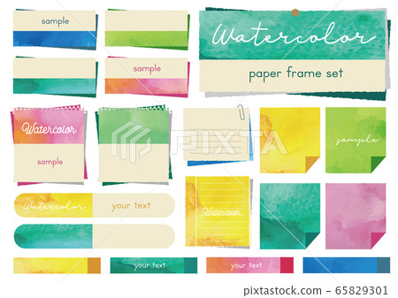 Colorful watercolor touch memo set 65829301