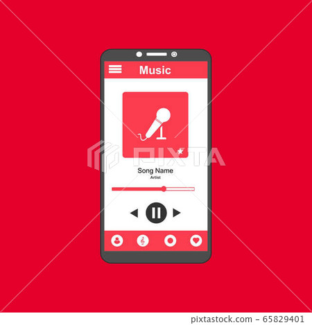 Vector illustration of music player flat design , Vector illustration of music player flat design , 65829401