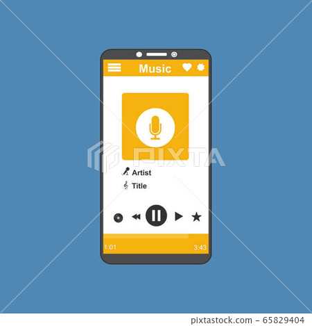 Music Player UI app design, vector illustration - Stock Illustration ...