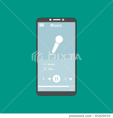Vector illustration of music player flat design - Stock Illustration ...