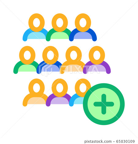 adding new employees icon vector outline illustration 65830109