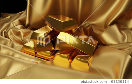 ingot gold bars 3d render 65830114