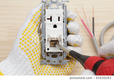 Electrical work Outlet with ground terminal Electrical work Outlet with ground terminal 65830263