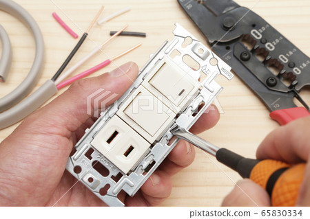 Electrical work image Combination work of switch and outlet Electrical work image Combination work of switch and outlet 65830334