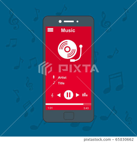 Media player. Template design. UI app design. 65830662