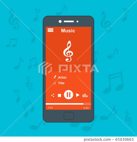 Media player. Template design. UI app design. 65830663