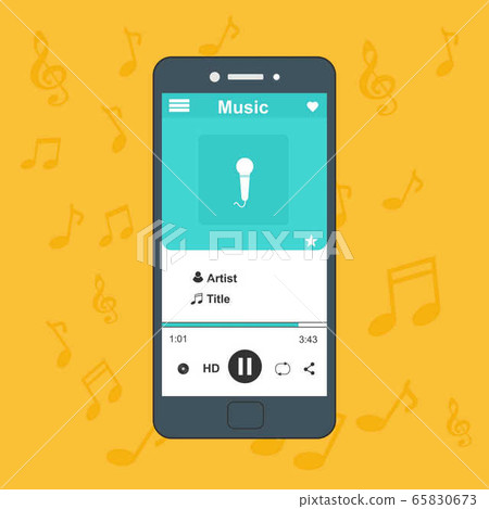 Media player. Template design. UI app design. Media player. Template design. UI app design. 65830673