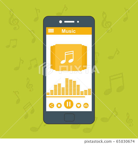 Mobile music player app design layout. Podcast Mobile music player app design layout. Podcast 65830674