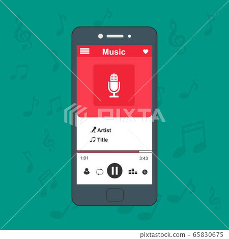 Media player. Template design. UI app design. Media player. Template design. UI app design. 65830675