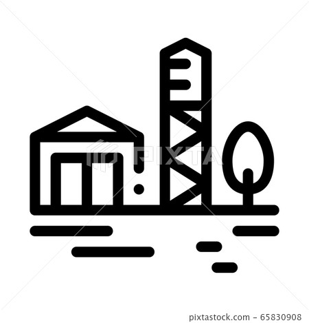 wooden tower with house icon vector outline illustration wooden tower with house icon vector outline illustration 65830908