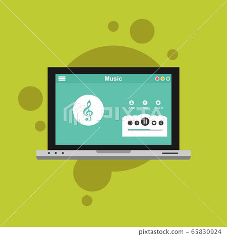 Online Music entertainment Vector Illustration Online Music entertainment Vector Illustration 65830924