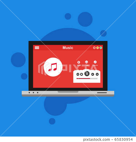 Online Music entertainment Vector Illustration 65830954