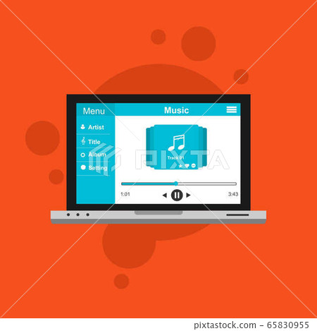 Music design. Online concept. Media illustration 65830955