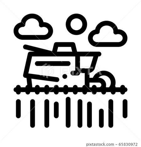 tractor in wheat field icon vector outline illustration tractor in wheat field icon vector outline illustration 65830972