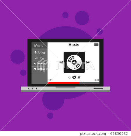 Music design. Online concept. Media illustration 65830982