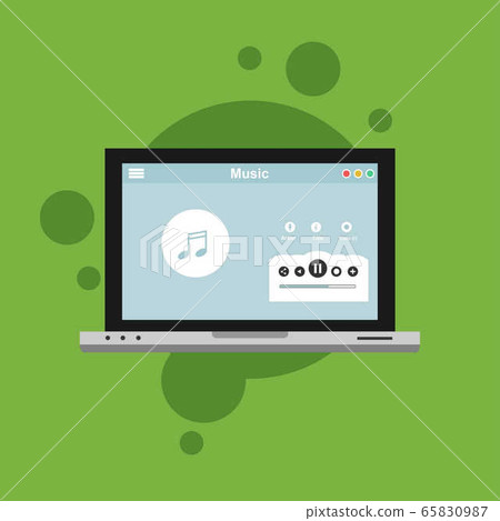 Online Music entertainment Vector Illustration Online Music entertainment Vector Illustration 65830987